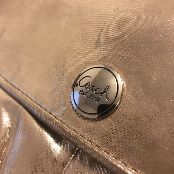 EUC Gold Shimmery Coach Wristlet - Picture 2 of 7